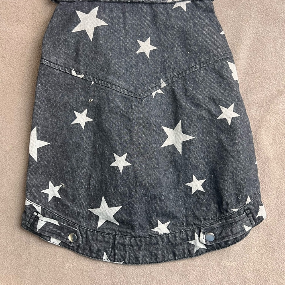 Top Paw Stars Black Denim Dog Jacket Variety Sizes - Picture 2 of 3